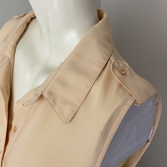 Vero Moda Light Peach Sleeveless Button Tunic Blouse Si-Sheer Size M - Picture 5 of 9